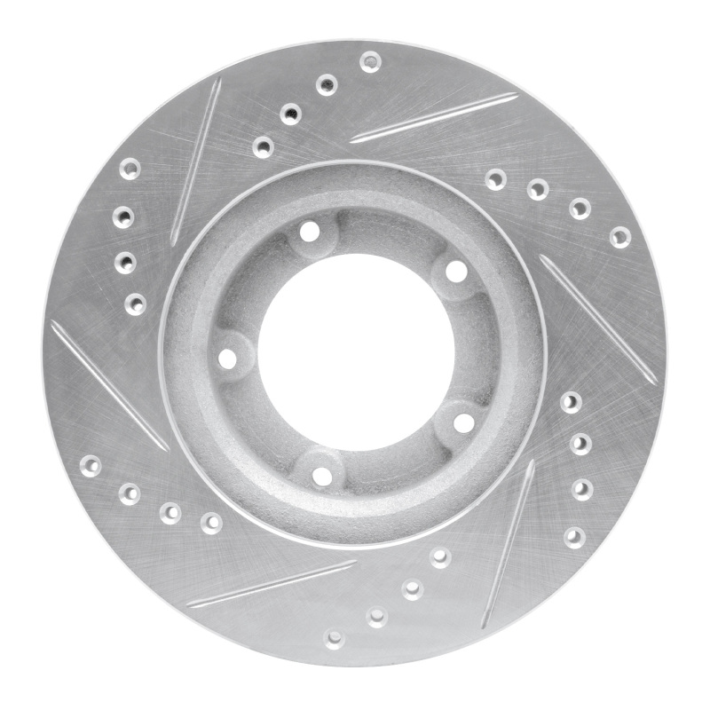 Toyota Hilux Brake Rotor (1) - Front Right - R1 Concepts - Drilled & Slotted - Silver - `89-`08